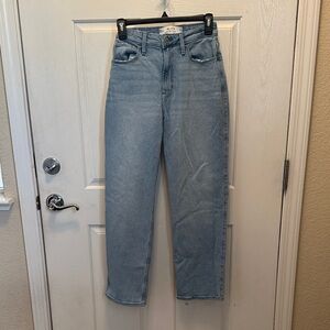 Hollister Women's Straight Leg Ultra High-Rise Dad Jeans in Light Blue